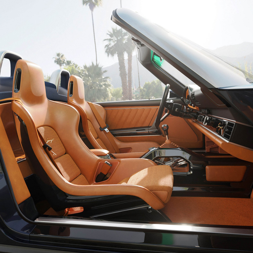 2026 Singer Porsche 911 Carrera Cabriolet Pacific Blue Interior