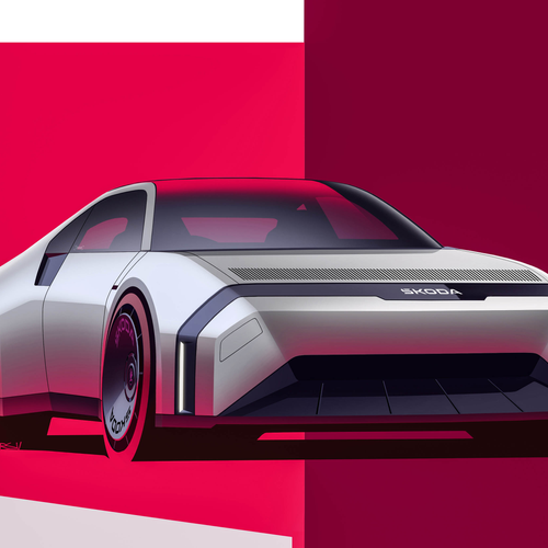 2025 Skoda 110 R Coupe Concept Sketches