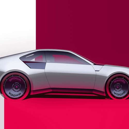 2025 Skoda 110 R Coupe Concept Sketches