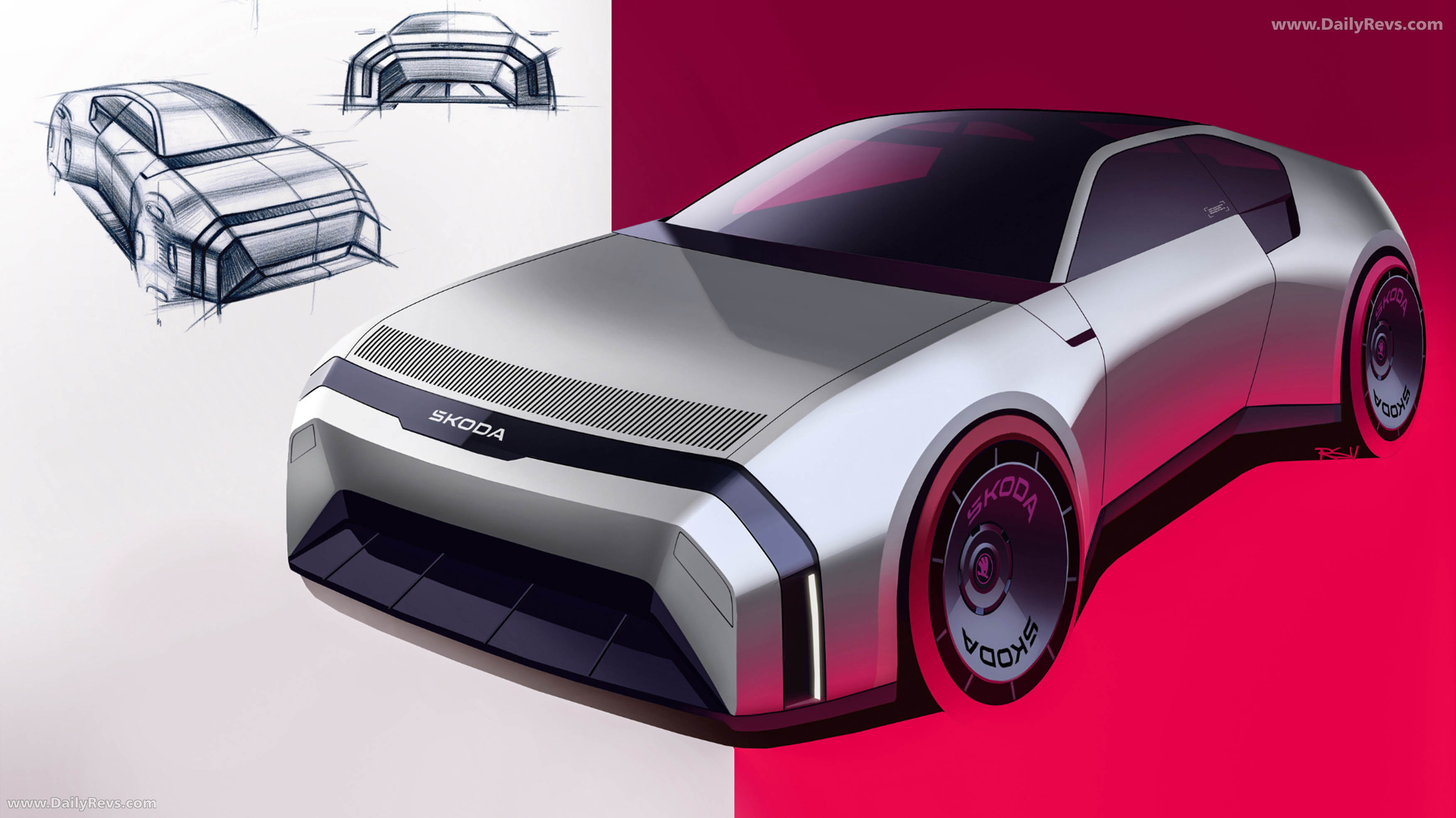 2025 Skoda 110 R Coupe Concept Sketches
