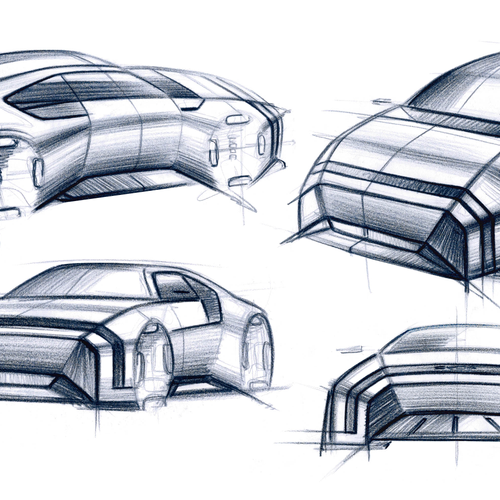 2025 Skoda 110 R Coupe Concept Sketches