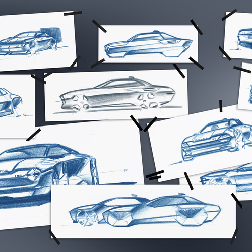2025 Skoda 100 Concept Sketches