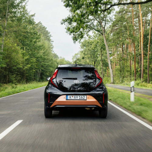 2026 Toyota Aygo X Hybrid Cinnamon Rear View