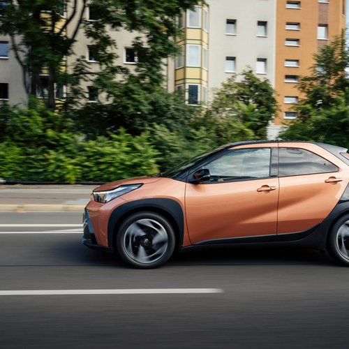 2026 Toyota Aygo X Hybrid Cinnamon Side View
