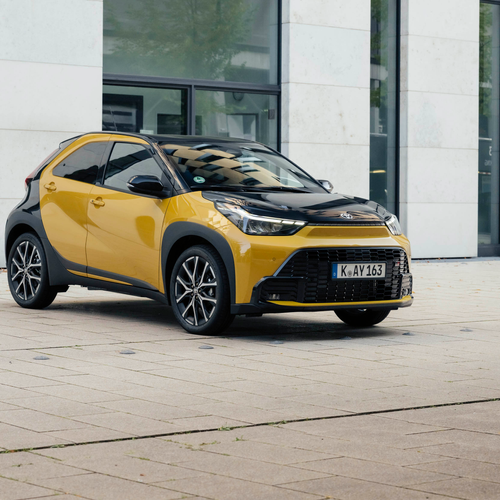 2026 Toyota Aygo X Hybrid Mustard Front View
