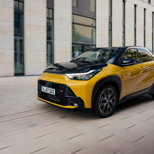2026 Toyota Aygo X Hybrid Mustard Front View