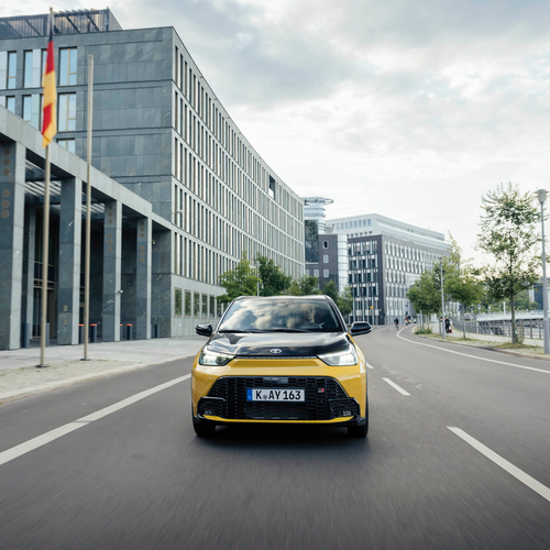 2026 Toyota Aygo X Hybrid Mustard Front View