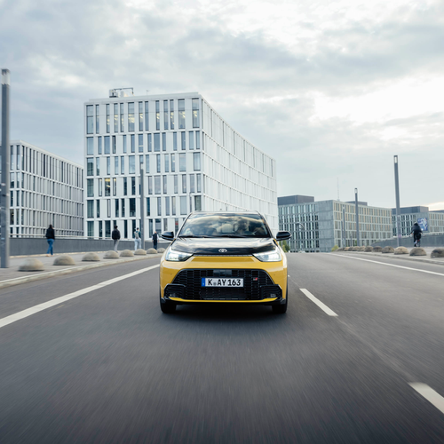 2026 Toyota Aygo X Hybrid Mustard Front View