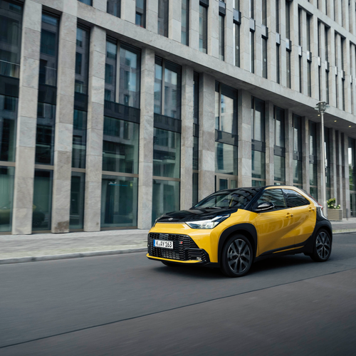 2026 Toyota Aygo X Hybrid Mustard Front View