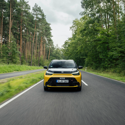2026 Toyota Aygo X Hybrid Mustard Front View