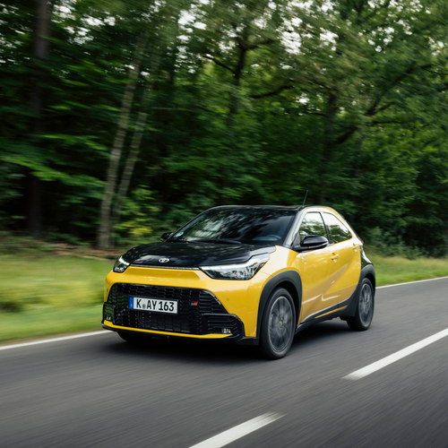 2026 Toyota Aygo X Hybrid Mustard Front View