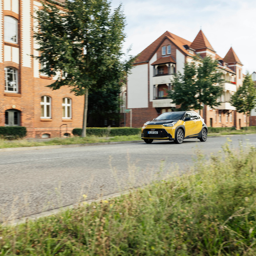 2026 Toyota Aygo X Hybrid Mustard Front View