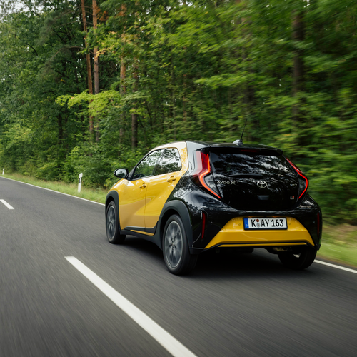 2026 Toyota Aygo X Hybrid Mustard Rear View