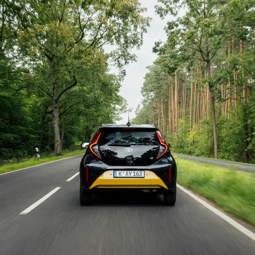 2026 Toyota Aygo X Hybrid Mustard Rear View