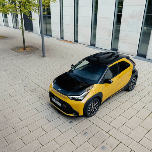 2026 Toyota Aygo X Hybrid Mustard Top View