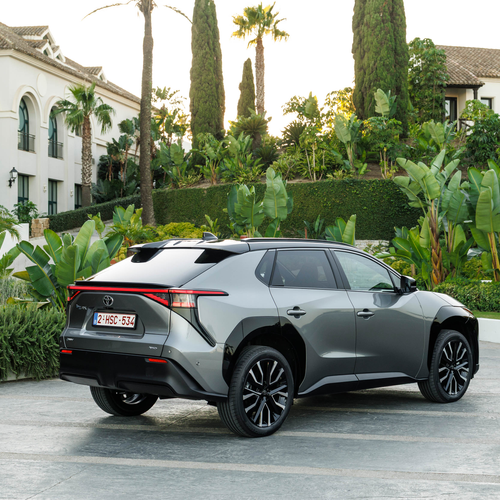 2026 Toyota bZ4X AWD Precious Metal Rear View