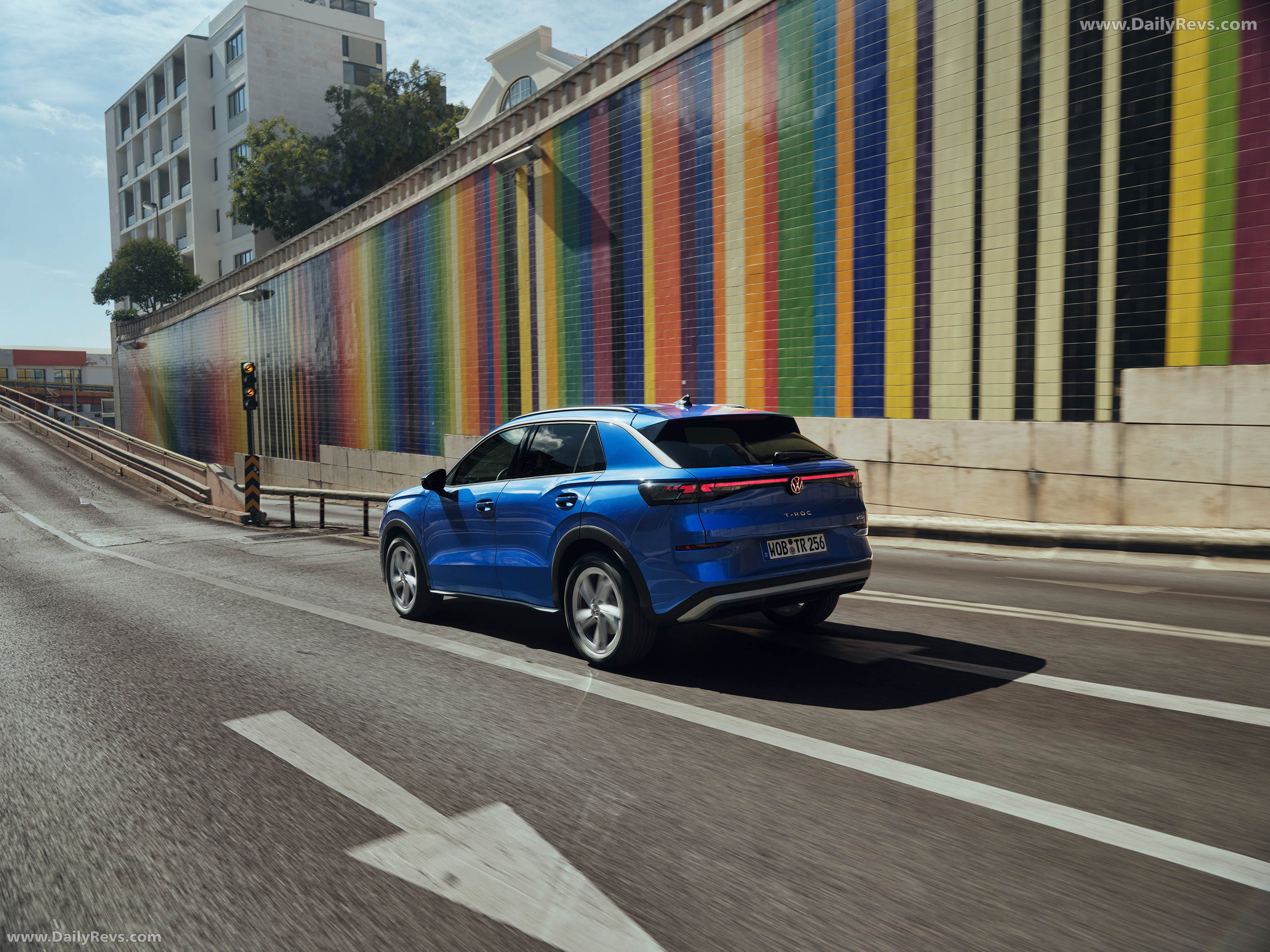 2026 Volkswagen T-Roc eTSI Celestial Blue Rear View