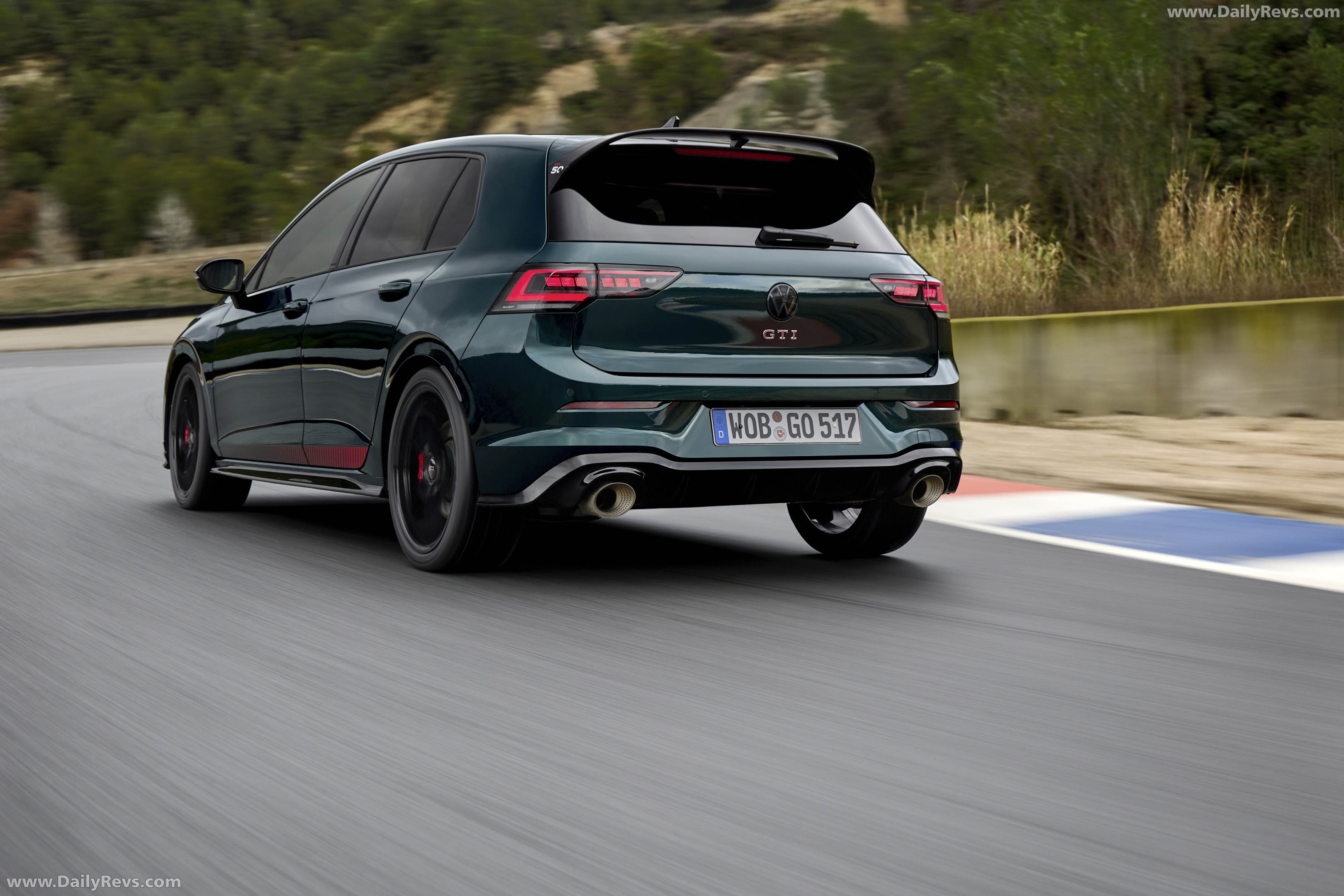 2026 Volkswagen Golf GTI Edition 50 Dark Moss Green Rear View