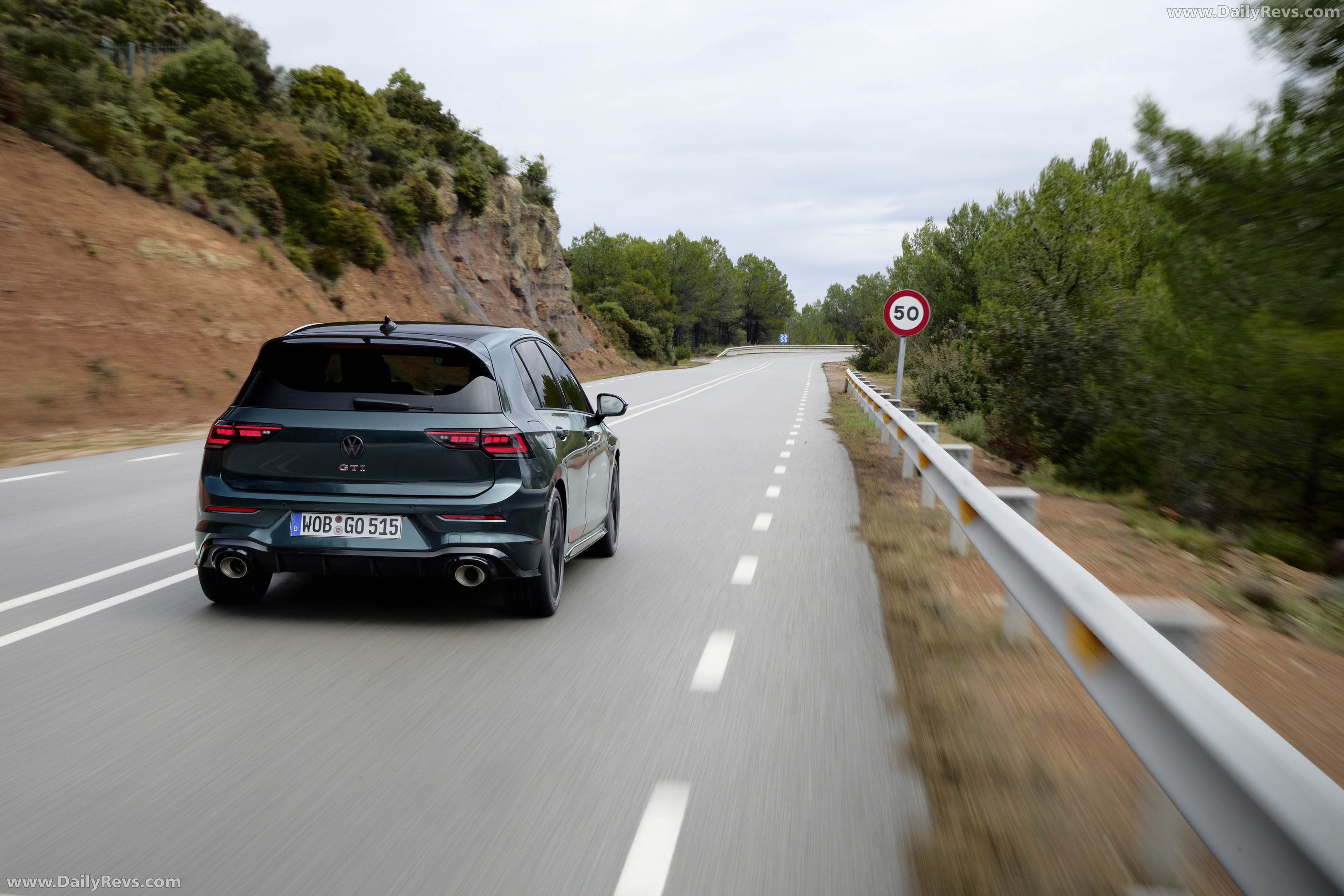 2026 Volkswagen Golf GTI Edition 50 Dark Moss Green Rear View