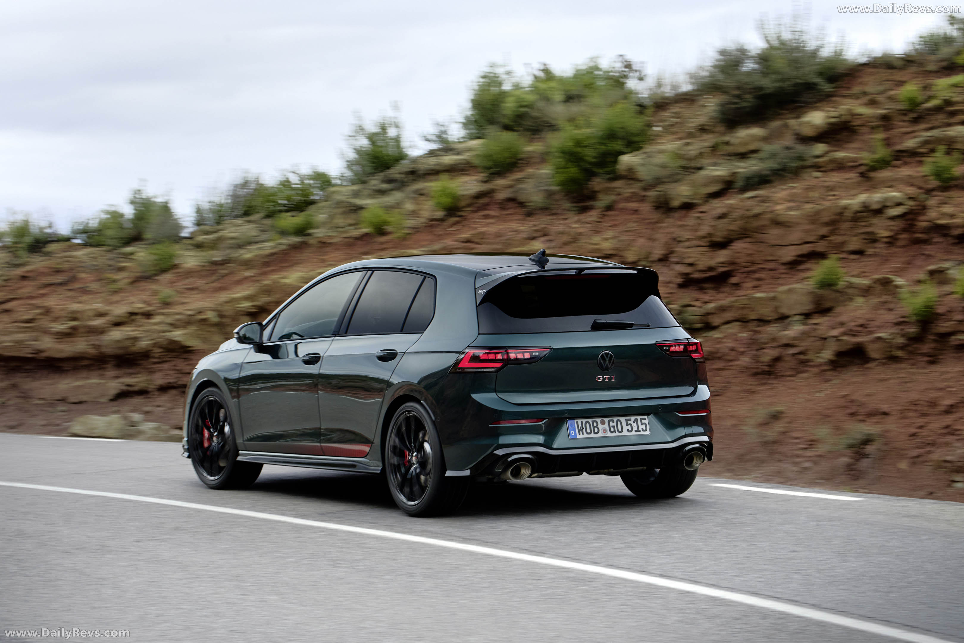 2026 Volkswagen Golf GTI Edition 50 Dark Moss Green Rear View