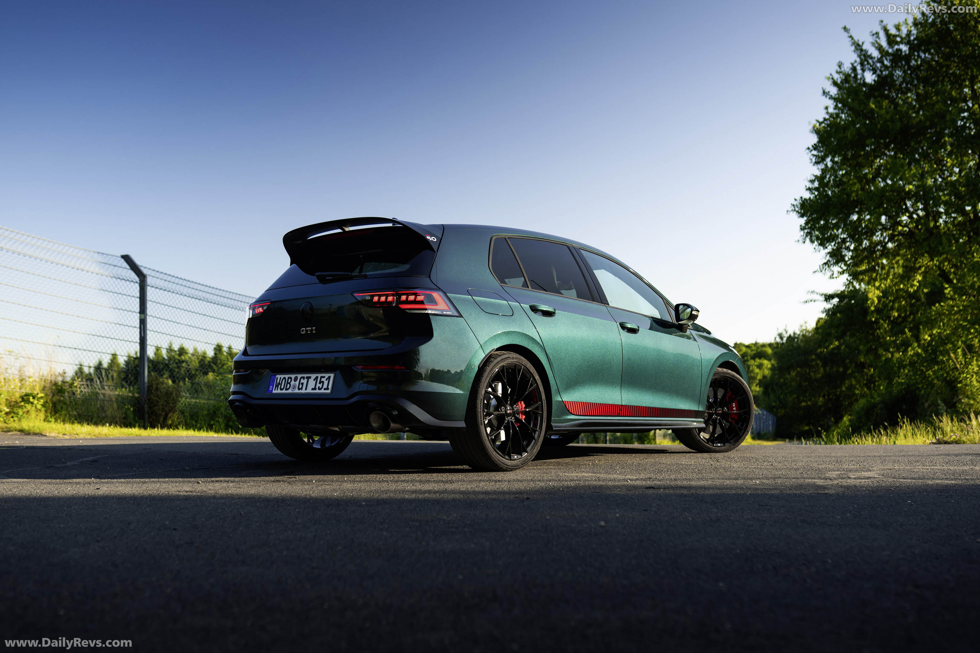 2026 Volkswagen Golf GTI Edition 50 Dark Moss Green Rear View