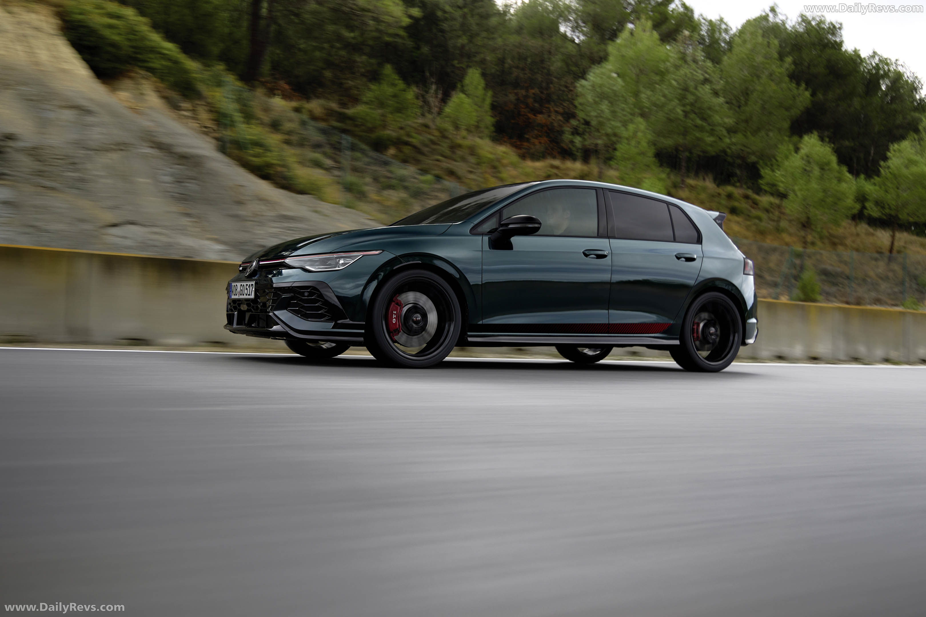2026 Volkswagen Golf GTI Edition 50 Dark Moss Green Side View