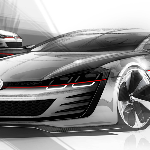 2013 Volkswagen Design Vision GTI Concept Sketches