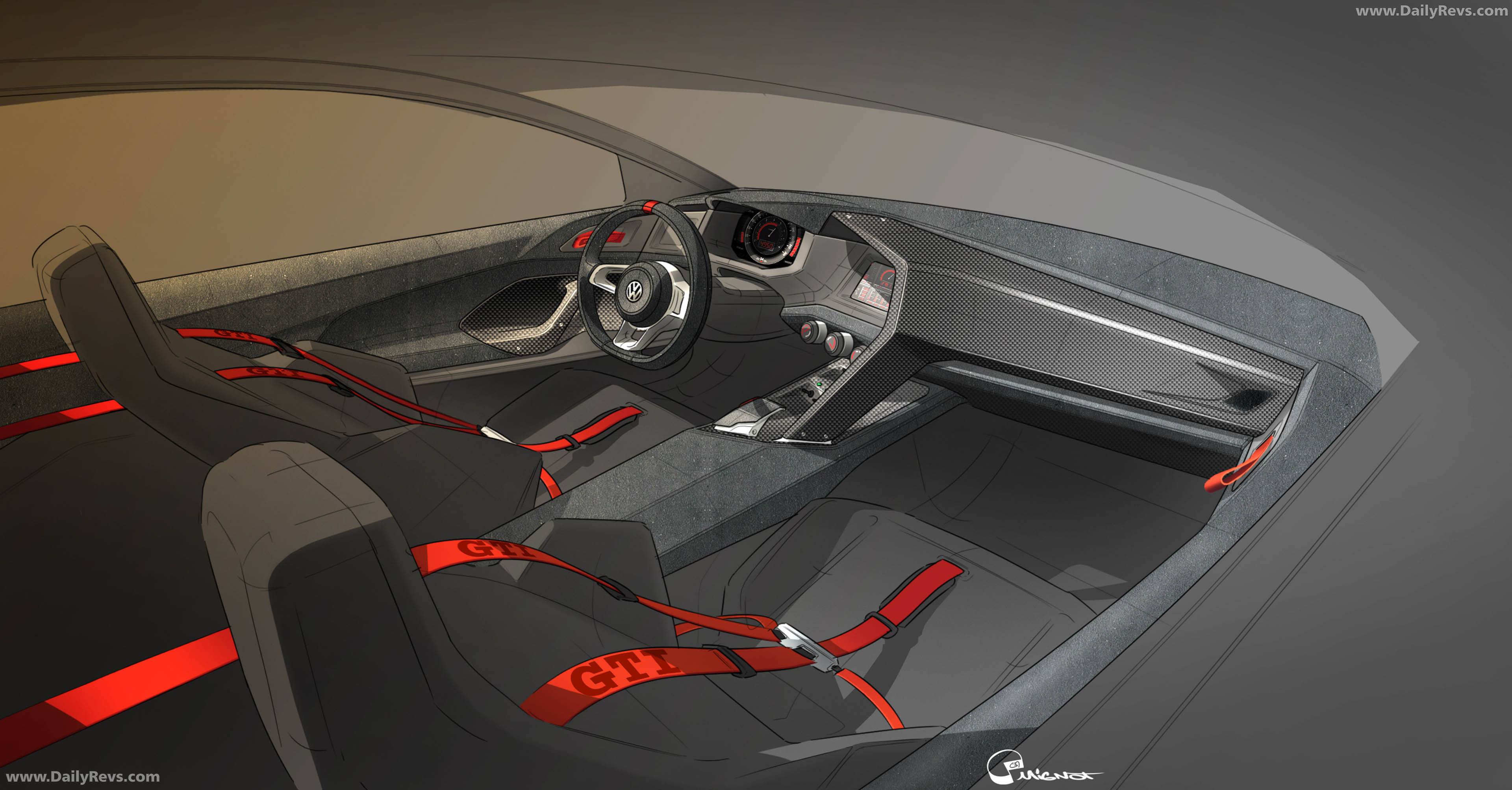 2013 Volkswagen Design Vision GTI Concept Sketches
