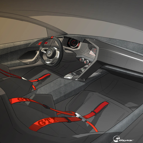 2013 Volkswagen Design Vision GTI Concept Sketches