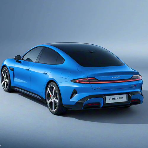2025 Xiaomi SU7 Capri Blue Rear View