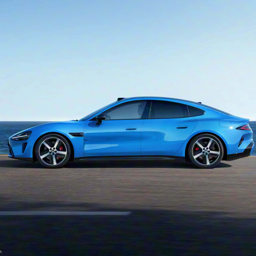 2025 Xiaomi SU7 Capri Blue Side View