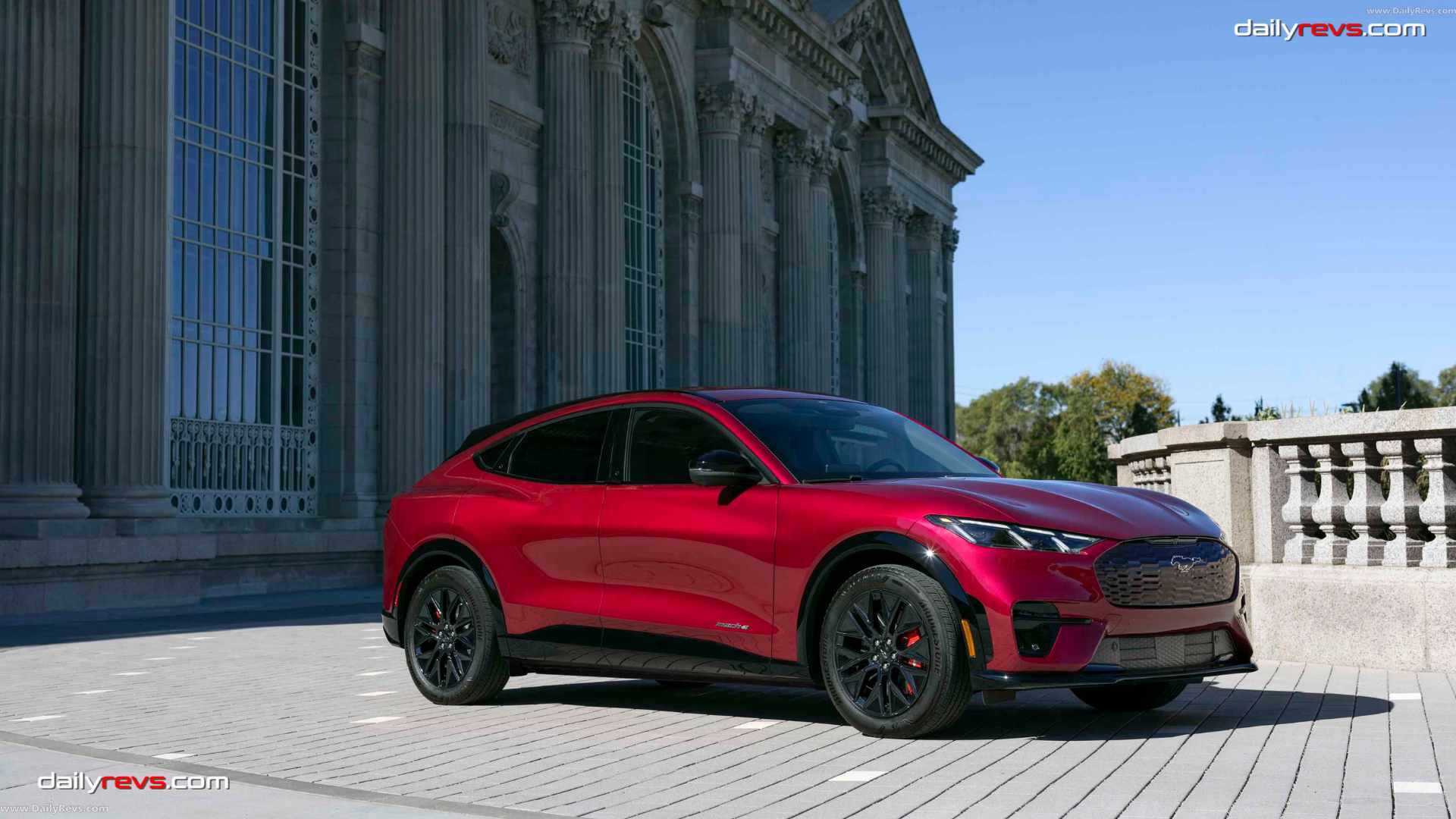 2025 Ford Mustang Mach-E Premium Sport Appearance Package image of a red 2025 Ford Mustang Mach-E Premium Sport Appearance Package