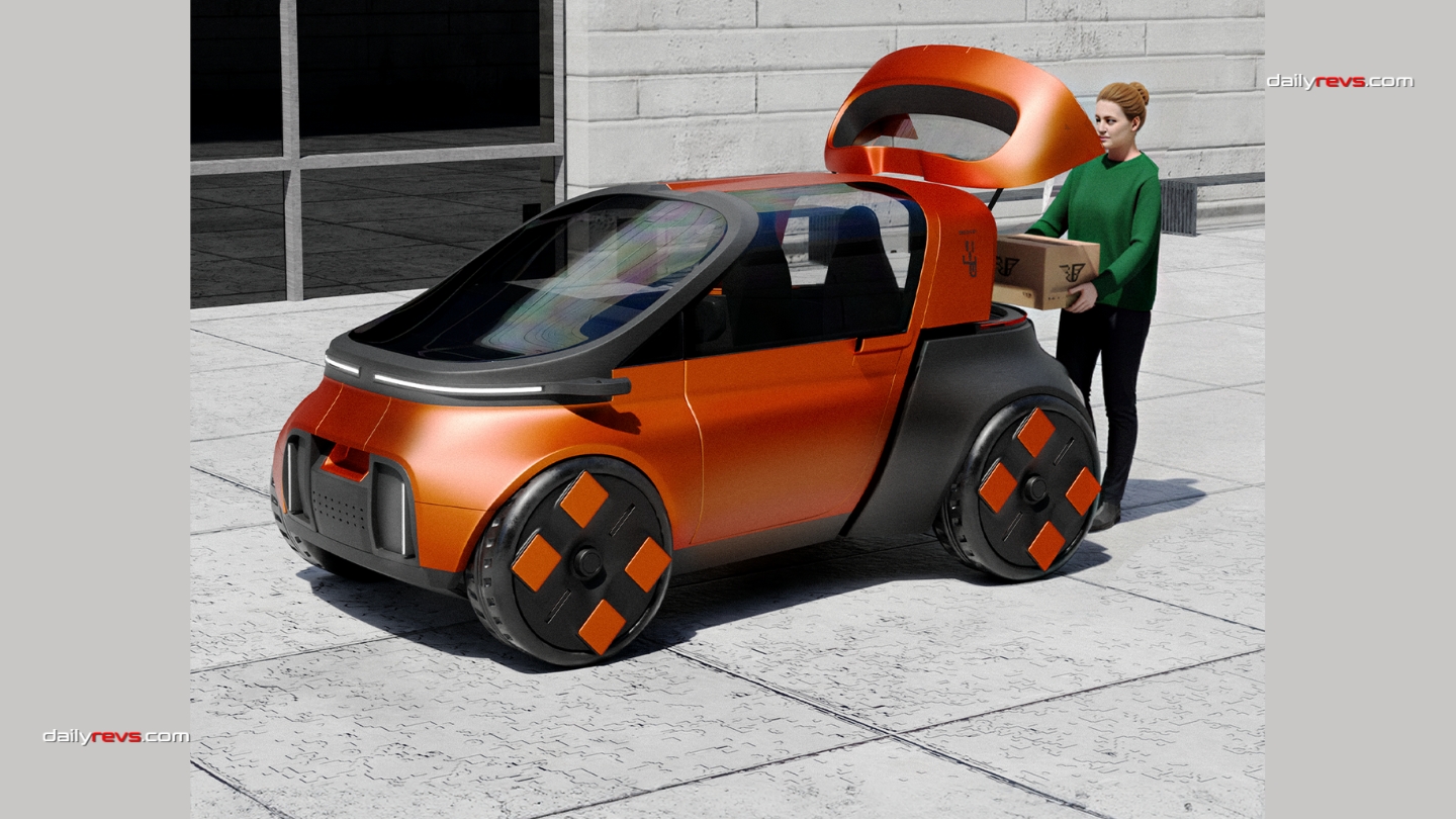 UVESTO combines its compact two-seat layout with a flexible rear area designed to accommodate different everyday carrying needs.