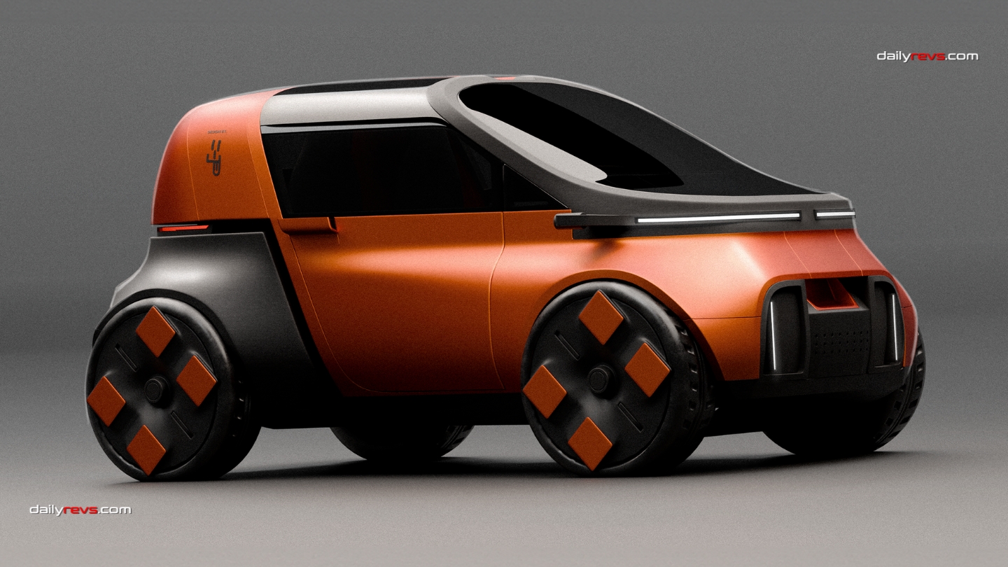 Paweł Olszewski UVESTO electric city car concept shown in side profile
