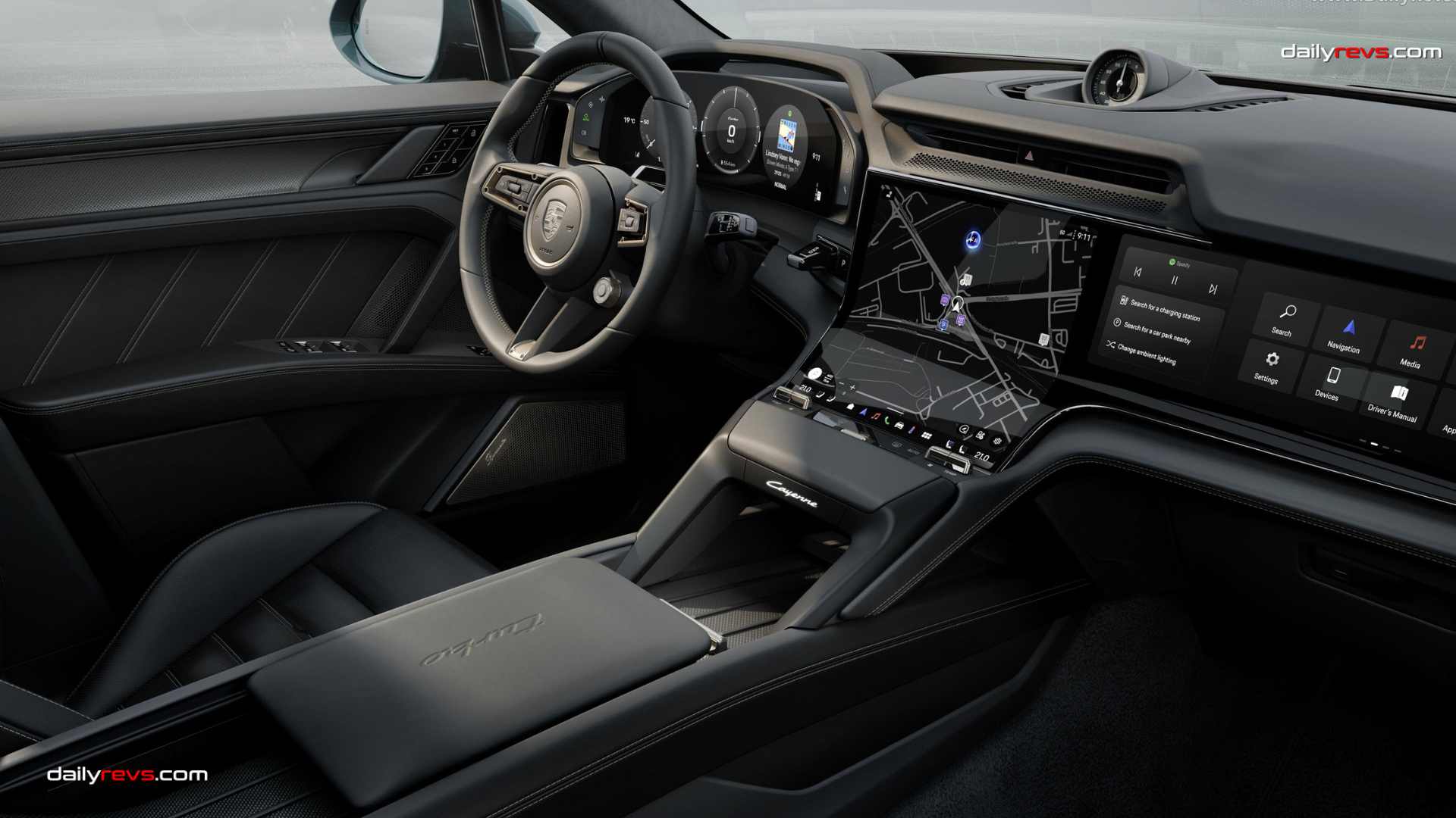 interiors of the porsche cayenne electric turbo
